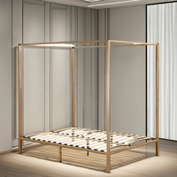 Cadre de lit en métal de luxe de haute qualité personnalisable, fabrication soignée, moderne, taille king size, avec lattes en bois