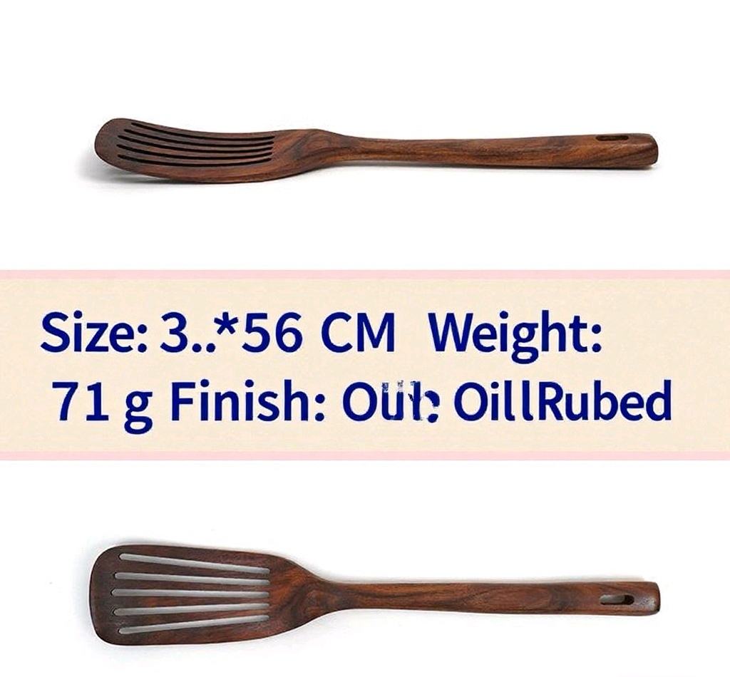 Teak square fry spatula