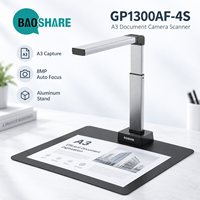 Caméra-scanner de documents A3 OEM ODM GP1300AF-4S 8MP à mise au point automatique en aluminium avec logiciel OCR intégré pour projets de bureau