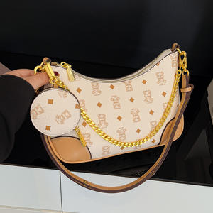 Bolso de Media Luna de Moda 2025, de Cuero PU de Lujo, con Cadena de Alta Calidad, Estampado, Versátil, de Mano, Bandolera, Impermeable - Product Image 1