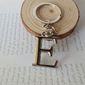 Porte-clés en métal DIY avec lettres A-Z, couleur argent, pour clés de voiture, cadeau pour femme, 26 lettres, porte-clés pour fête - Product Image 4