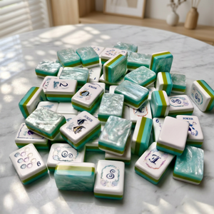Juego de Mahjong Americano Acrílico Portátil Moderno con Temática de Coral y Océano, Patas Plegables, para 4 Jugadores, Envío Rápido - Product Image 5