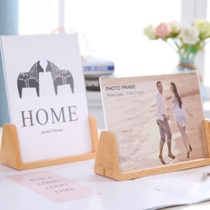 Creative 2022 Wooden Calendar Holder, Office Desktop <b>Black</b> Walnut Beech Wood U-Shaped <b>Photo</b> <b>Frame</b> - Product Image 1