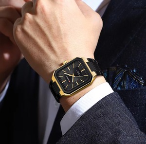 Reloj de Lujo para Hombre de Marca Superior 8457, Reloj de Cuarzo Cuadrado de Moda para Negocios con Correa de Acero, Caja de Aleación, Envío Directo - Product Image 6