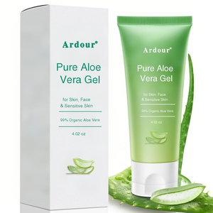Gel facial à l'aloe vera biologique, gel hydratant apaisant naturel pur pour les peaux sèches, soin de beauté de nuit - Product Image 1