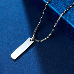 Hip Hop Sweater <strong>Chain</strong> Non Tarnish Engravable Stainless Steel Necklace Gold <strong>Silver</strong> Black <strong>Long</strong> Pendant DIY Necklace Gifts for Men - Product Image 4