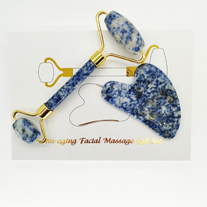 Ensemble de rouleaux de massage en jade et de gua sha en cristal blanc, magnifique ensemble de rouleaux de massage en jade et de rouleaux de massage en quartz rose - Product Image 6