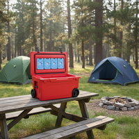 Glacière rotomoulée 55QT avec panneau solaire, compresseur, roues, design moderne, longue durée de conservation de la glace pour usage extérieur