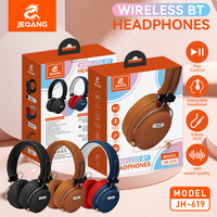 Casque audio vintage BT supra-auriculaire en cuir PU avec coussinets confortables, charnière métallique, son stéréo multicolore pour la musique et le gaming, vente en gros