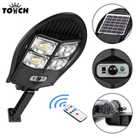 Lampe solaire de rue LED extérieure, indice de protection IP65, contrôlable à distance, applique murale ABS, lampe de jardin, lampe solaire de route super lumineuse