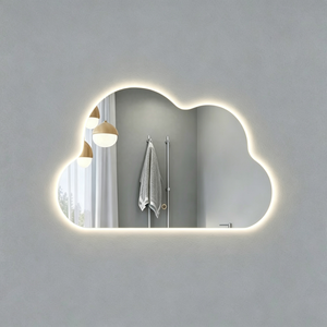 Custom Cloud Shaped <b>LED</b> Mirror Plug in Wall Switch Control Backlit Lighted Decor Mirror for Bedroom - Product Image 1