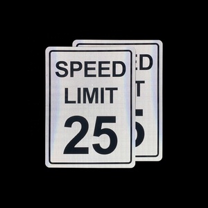 Fabricant de panneaux d'<span class=keywords><strong>avertissement</strong></span> de route réfléchissants HIP Panneau de passage à niveau pour cycliste Panneau de limitation de vitesse MUTCD 25 en aluminium - Product Image 5
