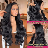 Perruques en cheveux humains HD Wet Wavy Loose Deep Wave indiens vierges transparents pour femmes noires, perruques Full Lace