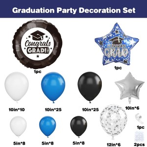 Graduation <strong>Balloon</strong> Garland Arch Kit with Graduation Cap Certificate Letter Star Mylar Foil <strong>Balloons</strong> for Class of 2026 Grad <strong>Prom</strong> - Product Image 2
