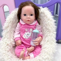 Poupées de bébé Reborn en silicone de 18 pouces pour nouveau-né, simulation complète du corps avec cheveux, peluche, mini poupées de mode pour enfants