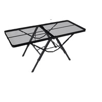 Table de camping grill pliant avec pieds antidérapants de bureau en maille, table d'extérieur en aluminium légère et portable réglable en hauteur