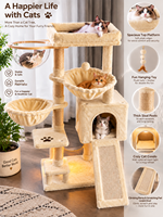 Arbre à chat multi-niveaux de luxe avec poteaux à gratter, condo pour chat, meubles d'intérieur pour animaux de compagnie