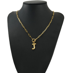 26 Collares con Iniciales en Inglés a la Moda para Mujeres y Hombres, Cadena con Cierre OT de Oro de 18K, Colgante con Letra del Alfabeto, Joyería de Acero Inoxidable - Product Image 4