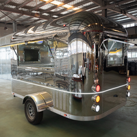 Camionnette de restauration mobile pour café, salon de beauté, cuisine, usage professionnel, cadre en aluminium et acier inoxydable, résistant à la rouille