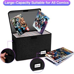 Comic Book Storage <b>Box</b> Comic Protector Organizer Heavy Duty Container Holder Shelf Bin Black - Product Image 3