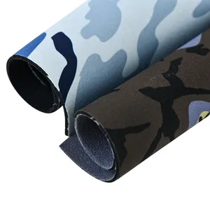 Factory Wholesale Price Camouflage Pattern Printed Elastic SCR Neoprene Fabric Rubber Sheet