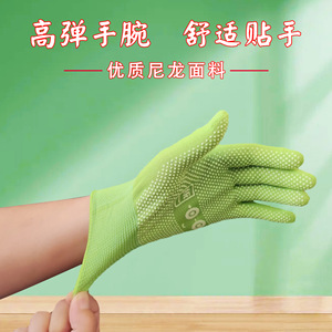 Dot-Molded Work <b>Gloves</b> Green With White Dots Breathable Non-Slip Wear-Resistant Medium Size For Industrial Use - Product Image 5