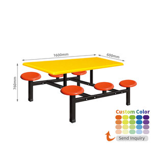 Chất Lượng Cao Căng tin Bảng Thiết Lập 6 Chỗ Ngồi Hình Chữ Nhật Nổi Khung Quán Cà phê Cho Trường Học Căng tin Cho Lớn Khu Vực Ăn Uống - Product Image 3