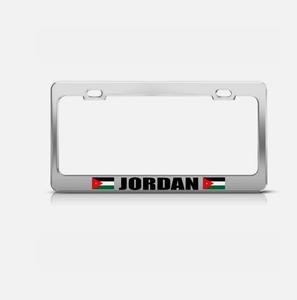 Cadre de plaque d'immatriculation de voiture de haute qualité <span class=keywords><strong>Jordan</strong></span> 2026 Football Match Day 48 avec drapeau national, 16*31cm, pour plaque avant de voiture, décoration automobile - Product Image 1