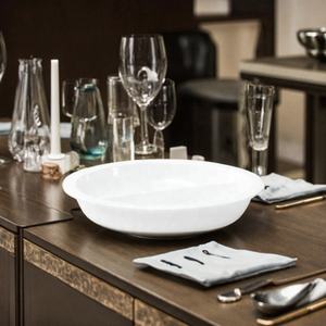 Inserto Redondo de Porcelana Dividido, Fácil de Limpiar, para Pollo - Product Image 4