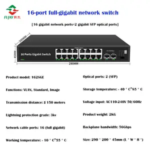 格安16ポートギガビットスイッチアイアンシェル581624ポート10/100/1000mbpsネットワークスイッチ
