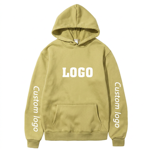 Sweat à capuche personnalisé pour homme avec poche kangourou, broderie et motif à carreaux, tissu polaire 360g, décontracté pour l'hiver - Product Image 6