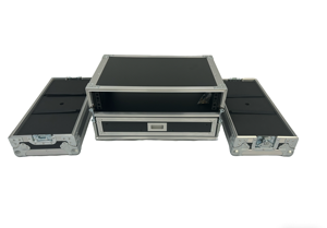 Aangepaste aluminium <span class=keywords><strong>2U</strong></span> <span class=keywords><strong>rack</strong></span> flightcase microfoonontvanger flightcase 4U voor draadloos microfoonsysteem met lade - Product Image 3