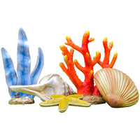 Levensechte octopus sculptuur, schelp groep, piramide fee ontwerp voor aquarium, strand, schilderachtige gebieden, koraal, zeegras, decoratief