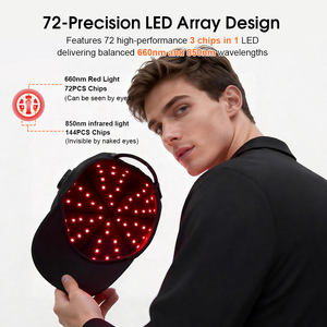 Casque de thérapie LED rouge sans fil, 72 LED à triple puce pour les professionnels, rechargeable, 3 modes de pulsation, certifié CE - Product Image 1