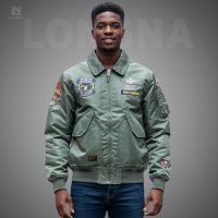 Blouson Bomber Homme Personnalisé de Haute Qualité, Brodé Vintage, Col Rabattu, Robuste, Chaleur Printanière, Style Urbain