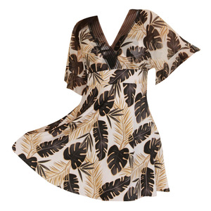 ชุดว่ายน้ำวันพีซสำหรับผู้หญิงคอวีพิมพ์ลายชุดว่ายน้ำขนาดพลัสสำหรับการว่ายน้ำและกีฬาทางน้ำ - Product Image 3