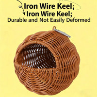 Cage à oiseaux ronde en plastique - Lit suspendu durable, léger, écologique, résistant aux morsures, au design moderne pour petits perroquets, utilisation en intérieur