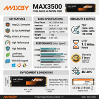 MAXBY3500 1TB 512GB 256GB Solid State Drive M.2 PCIe NVMe 3500MB/s SSD Internal untuk Desktop Laptop PS5
