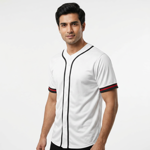 OEM Short Sleeve Baseball Jerseys T-Shirt Cheap Polyester Softball Uniforms Embroidery Button-Down Crew Neck Printed Sportswear - Product Image 1