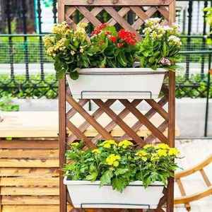 Vente en gros de supports pour pots de fleurs pour décoration intérieure Paniers design déco pour balcon Support et présentoir pour pots de légumes et de plantes - Product Image 5