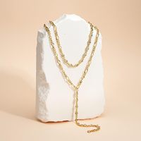 Collier minimaliste en chaîne figaro plaqué or 14 carats, collier superposé pour femmes, chaîne tennis en diamant, tendance pour les fêtes
