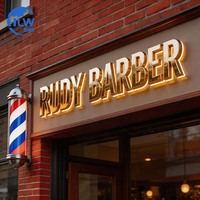 Enseigne lumineuse LED 3D personnalisée pour salon de coiffure, enseigne extérieure pour magasin, directement du fabricant