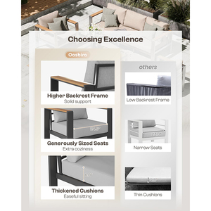 Dwoo Bán Buôn Nhôm Sân Patio Đồ Nội Thất Thiết Lập Không Thấm Nước Ngoài Trời Vườn 4 Mảnh Giải Trí Ghế Sofa Bộ - Product Image 3