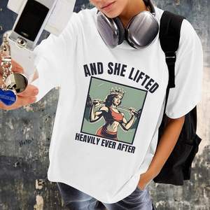 Custom Oversized Gym Tee <b>Shirts</b> for <b>Women</b> Funny Workout Baggy <b>T</b> <b>Shirt</b> with Character Pattern Gift for Workout Enthusiasts - Product Image 6