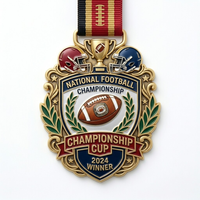 Médaille de football personnalisée avec ruban, en alliage de zinc 3D, médaille de football sur mesure, médaille de sport de haute qualité, fournisseur de récompenses de football