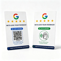 Carte NFC Google Review en PVC CR80, étanche, 13,56 MHz, avec code QR à taper pour les commentaires clients des restaurants, des magasins de détail, des hôtels et des entreprises