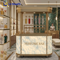 Troli Parfum dan Dispenser Set Troli Parfum Bergerak dengan Roda untuk Pusat Perbelanjaan Kompleks Komersial