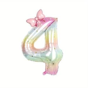 Palloncino Digitale a Forma di Fiocco con Gradiente Cielo Stellato da 40 Pollici per Decorazioni Festa Primo <span class=keywords><strong>Compleanno</strong></span> Bambina - Product Image 6