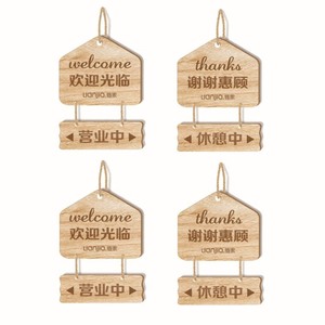 Letrero de madera de bienvenida con forma de casa y campanas, estilo rústico para decoración del hogar - Product Image 5