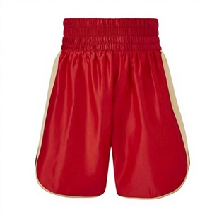 Shorts de boxe unisexes personnalisés pour adultes, blanc/noir, ceinture imprimée numériquement, coupe classique, séchage rapide, extensible, durable, 100% polyester - Product Image 3